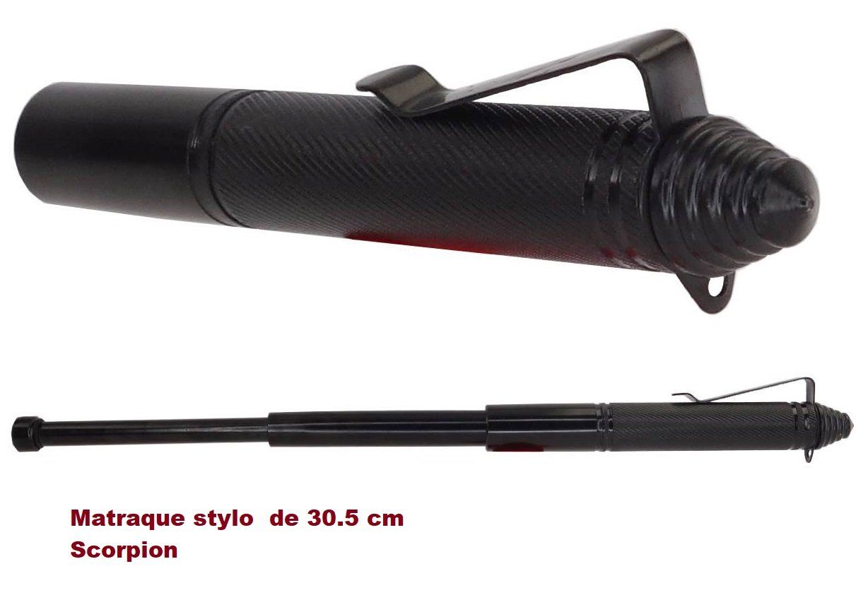 Matraque Stylo Telescopique de poche ( SCORPION )  de 30.5 cm