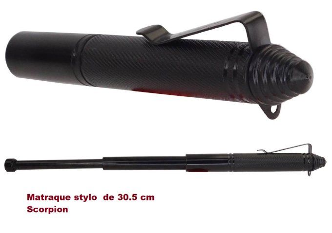 Matraque Stylo Telescopique de poche ( SCORPION )  de 30.5 cm