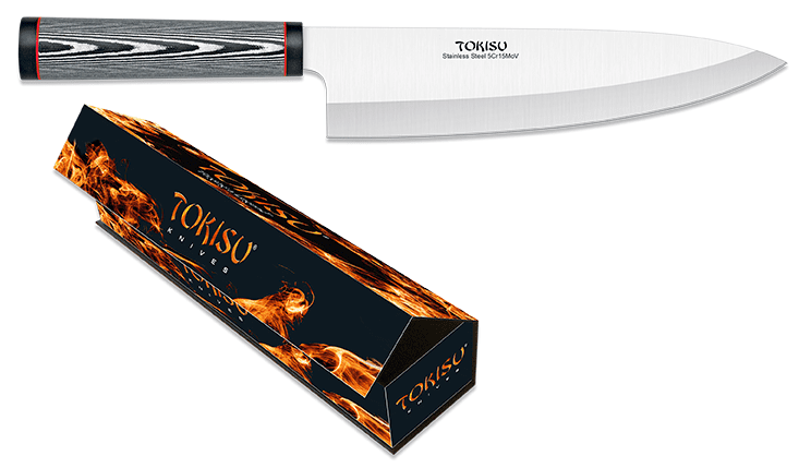 Couteau cuisine gyoto noir lame de 21.50 cm « TOKISU »