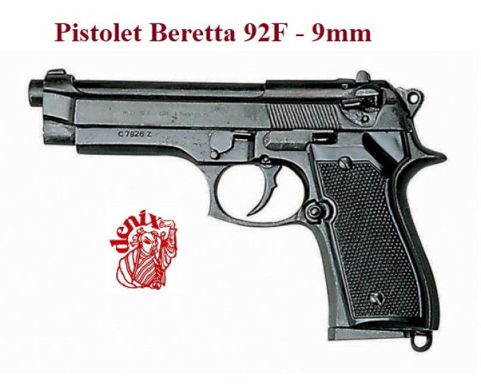 Réplique  Pistolet Beretta 92F Noir – 9 mm