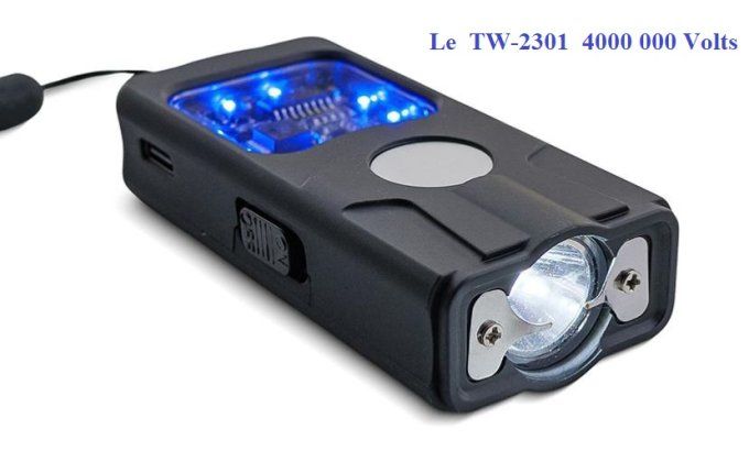 Shocker électrique Lampe de poche Bleu de 4 000 000 Volts   (Type Taser)