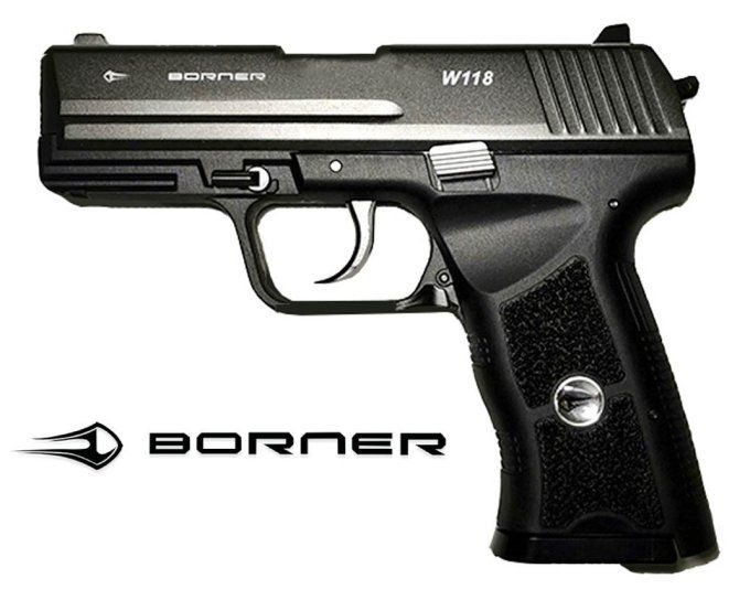 Pistolet  Borner W118 Blowback full métal  Co2  Billes Acier Cal 4.5