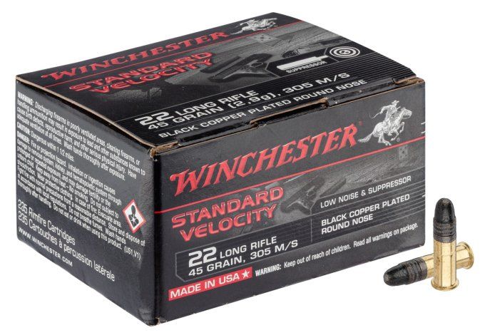Cartouches  22LR Black Copper Plated Round Nose -  boite de 235