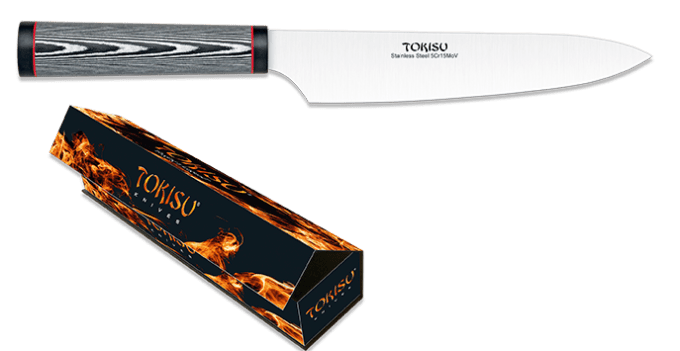 Couteau cuisine small gyoto noir lame de 19.50 cm « TOKISU »