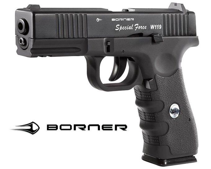 Pistolet  Borner W119 Blowback full métal  Co2  Billes Acier Cal 4.5