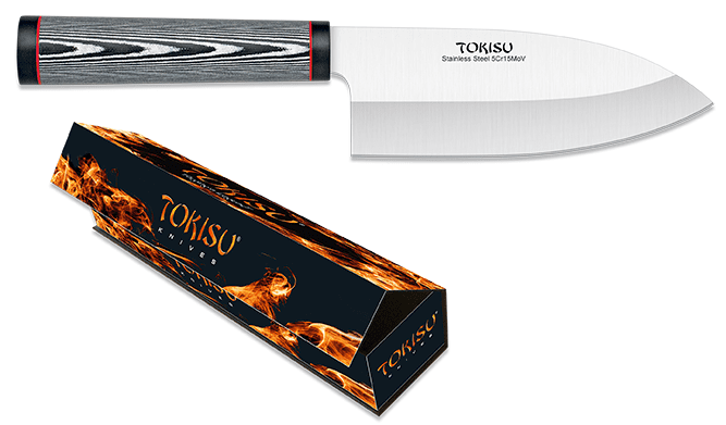 Couteau cuisine deba noir lame de 16.00 cm « TOKISU »