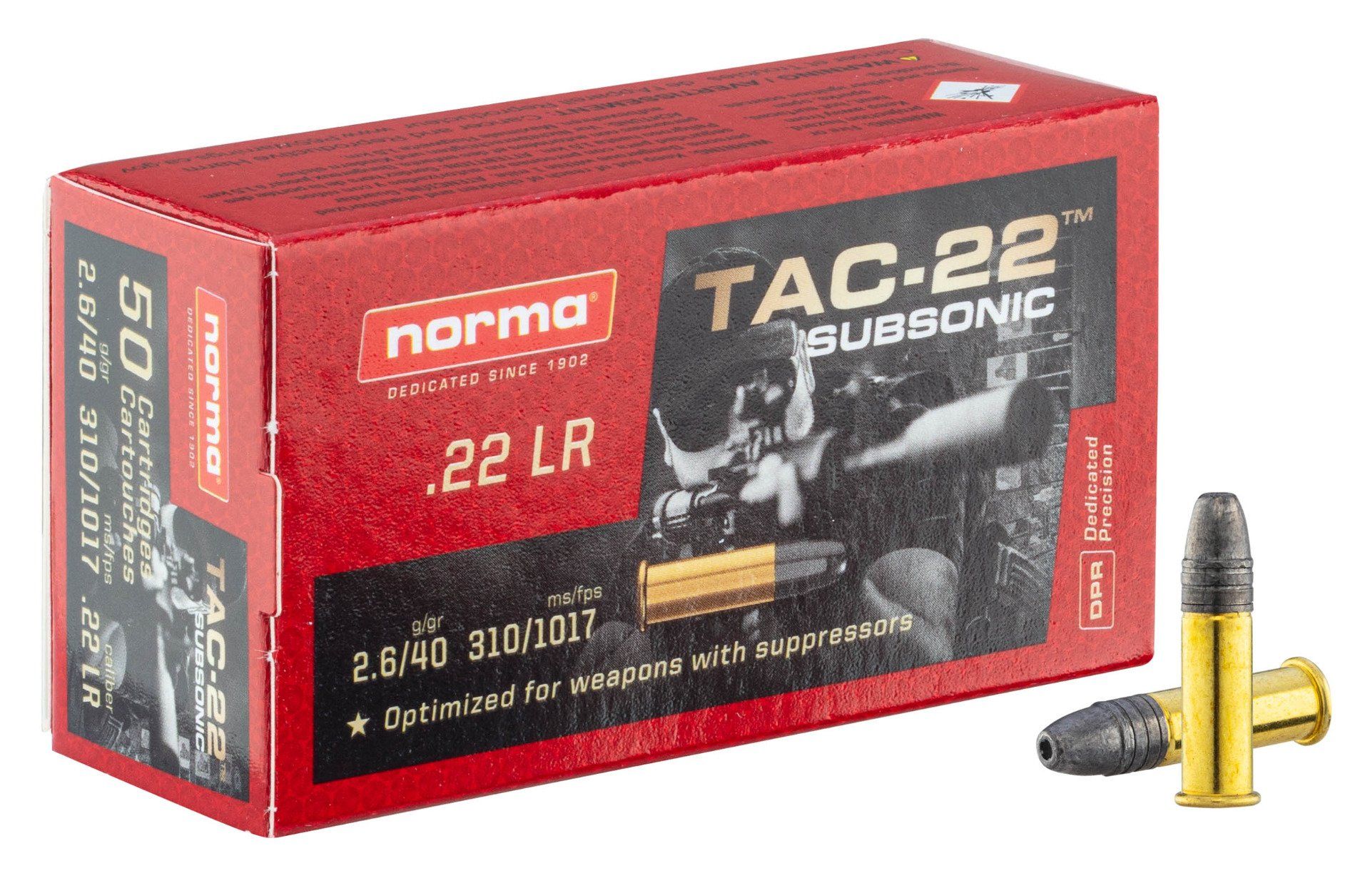 Cartouches  22LR  Norma Subsonique  X 50