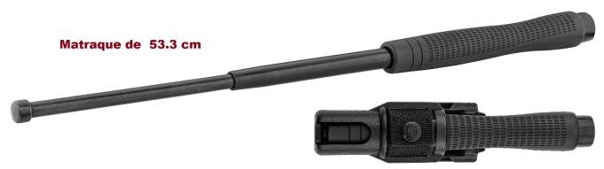 Matraque  telescopique de 53.3 cm en acier trempé