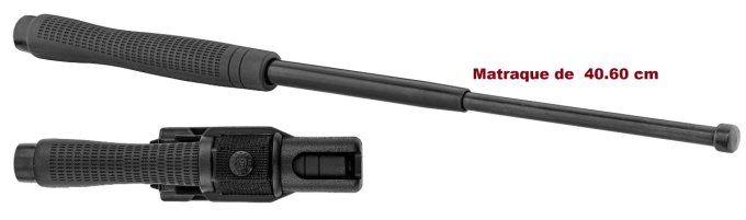 Matraque  telescopique de 40.60 cm en acier trempé
