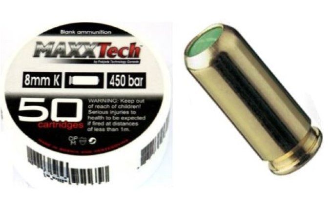 Boite de 50 Cartouches Maxx Tech Cal. 8 mm à Blanc