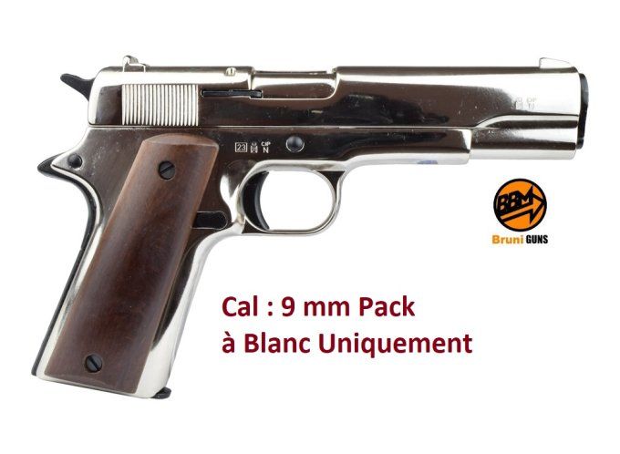 Pistolet Mod. 96  Réplique Colt 1911  Chrome  9 mm