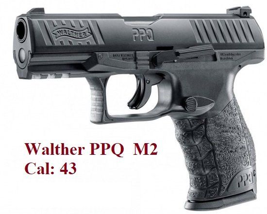 Pistolet  Walther PPQ  M2 T4E Cal 43  noir