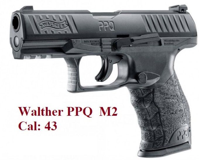 Pistolet  Walther PPQ  M2 T4E Cal 43  noir
