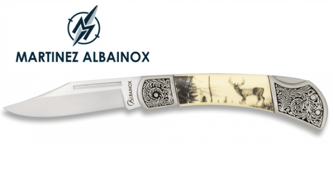 Couteau Pliant Motif Chasse Cerf  Lame de 7 cm
