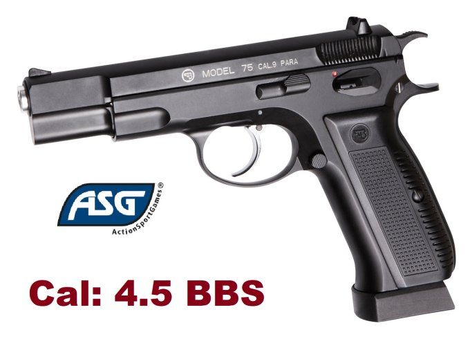 Pistolet  GBB  CZ 75  ASG -  Co2  Billes Acier Cal 4.5