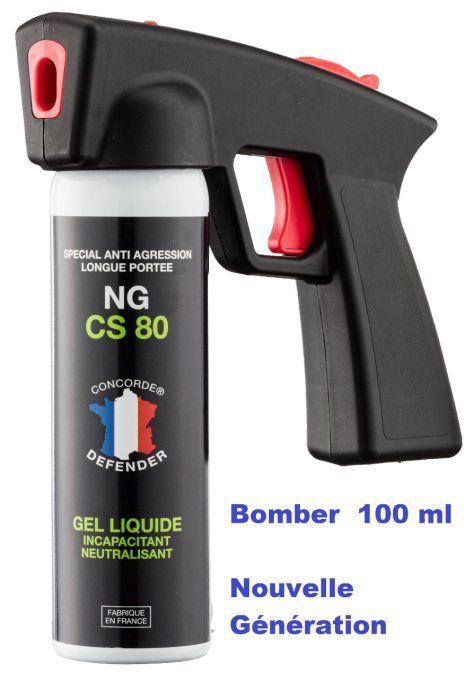 Bombeur Anti-Agression GEL CS80  100 ml nouvelle poignée