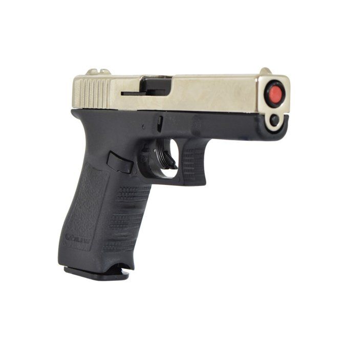 Pistolet Gap Nikelé 8 mm , réplique du Glock 17