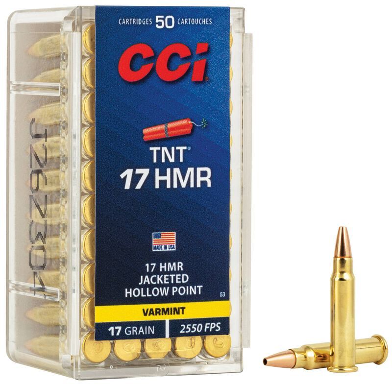 Cartouches  CCI – 17 HMR  TNT Green 17 grains -  X 50