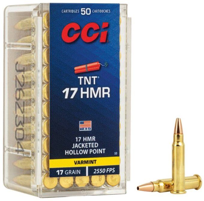Cartouches  CCI – 17 HMR  TNT Green 17 grains -  X 50