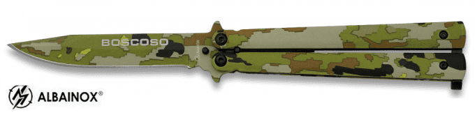 Couteau papillon camo vert Boise  lame de 10 cm
