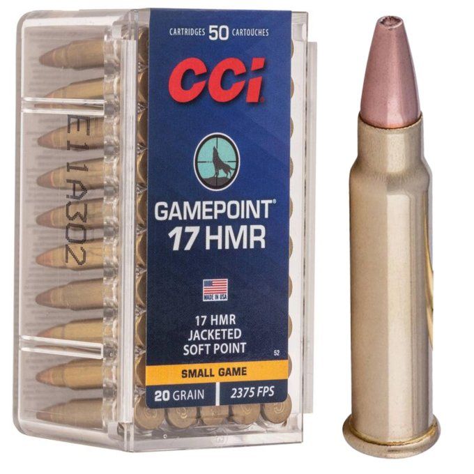 Cartouches  CCI – 17 HMR  GAMEPOINT  20 grains -  X 50