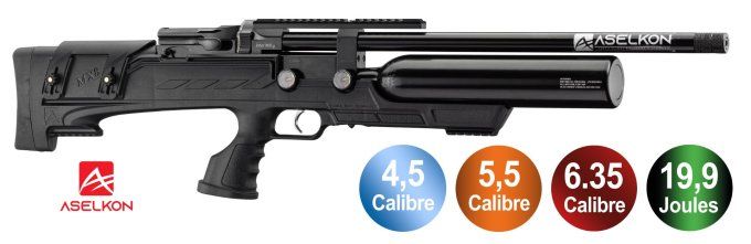 Carabine à air PCP Aselkon MX8 EVOC Régulateur – 19 joule
