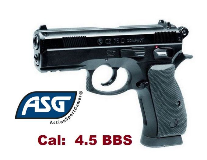 Pistolet GNB  CZ 75D Compact noir  ASG - Co2  Billes Acier Cal 4.5