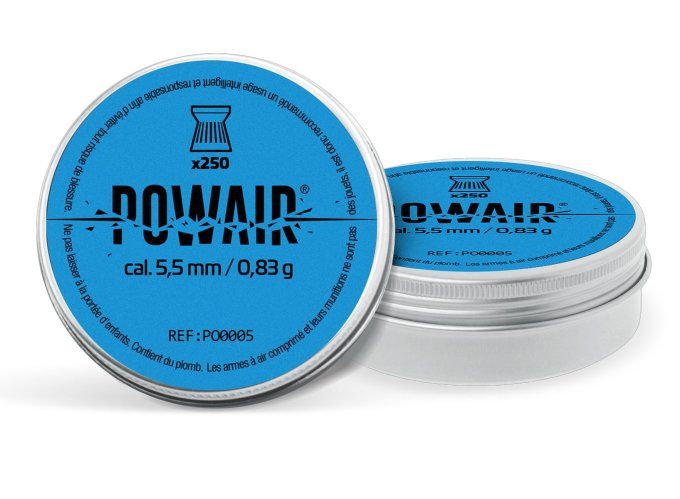 PLOMB  plats Powair – Cal.   5.5 mm  Boite de 250