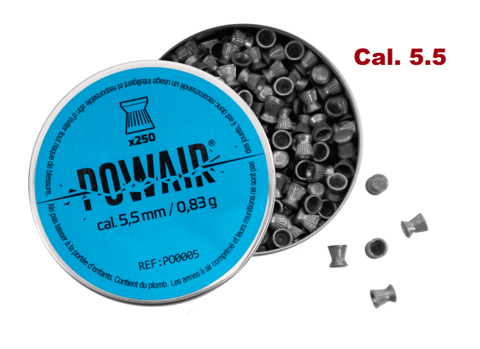 PLOMB  plats Powair – Cal.   5.5 mm  Boite de 250