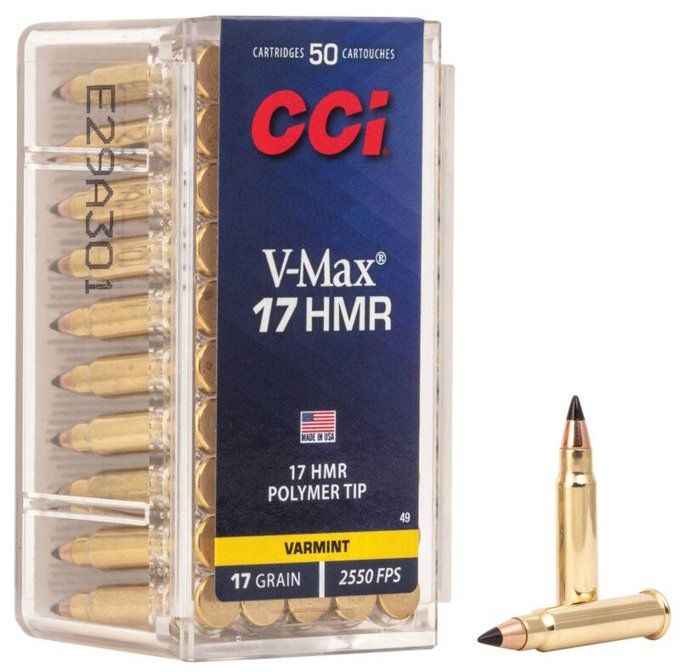 Cartouches  CCI – 17 HMR  V-MAX  17 grains -  X 50