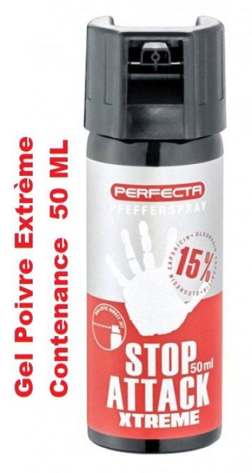Bombe Stop Attack – Gel POIVRE Extrême   50 ml