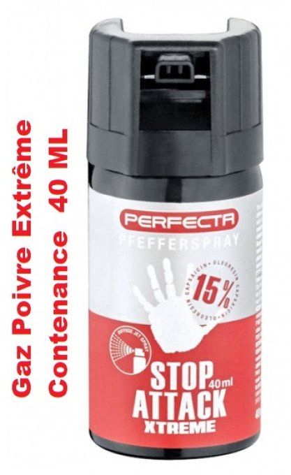 Bombe Stop Attack – Gaz POIVRE Extrême   40 ml