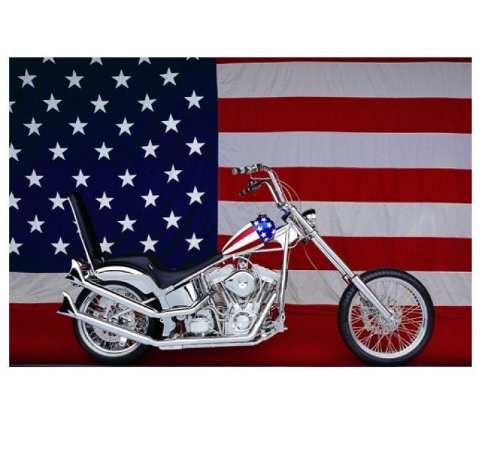 Drapeau nylon USA Moto de 150 x 90