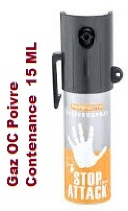 Bombe Stop Attack – Gaz OC POIVRE   15 ml