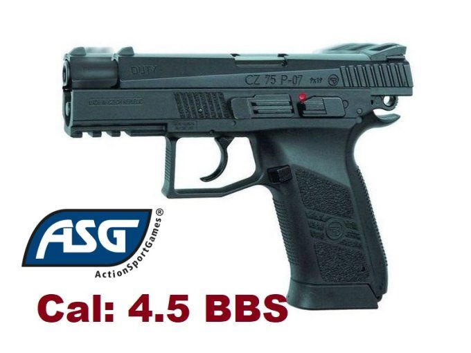 Pistolet CZ 75P-07 Duty noir  ASG - Co2  Billes Acier Cal 4.5