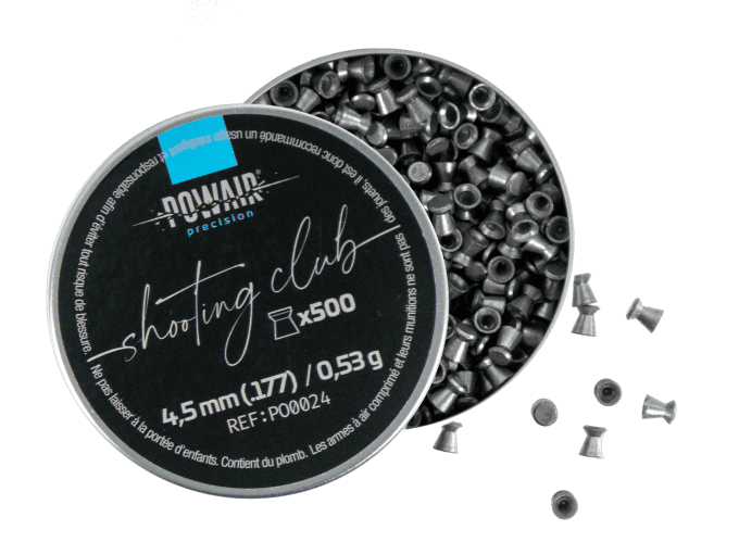 PLOMB  plats Shooting club Powair – Cal.   4.5 mm  Boite de 500