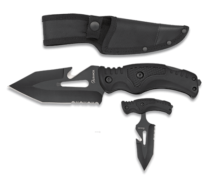 Couteau skinner et droit ( 2 en 1 )   lame de 10 cm