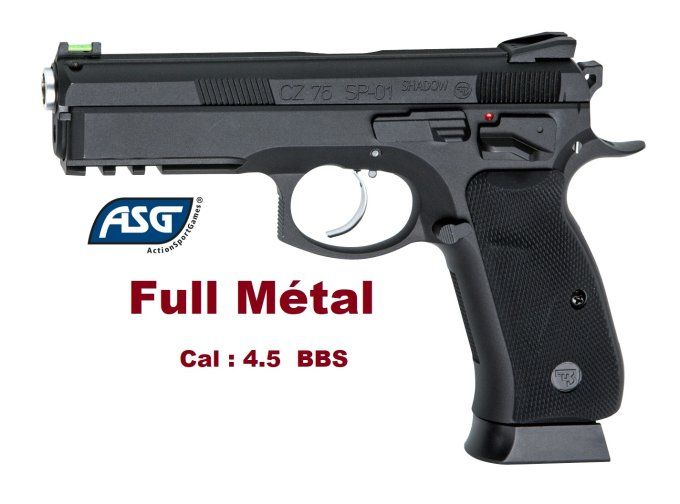 Pistolet CZ SP-01 Shadow  Full Métal  ASG - Co2  Billes Acier Cal 4.5