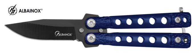 Couteau mini papillon  bleu  lame de 5.30 cm