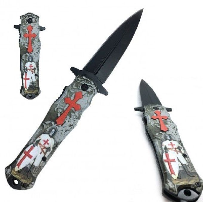 Couteau Pliant Templier relief  Lame de 9.5 cm