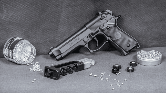 Pistolet PDM9B  Crosman - Co2  Cal 4.5  Billes acier & Plombs