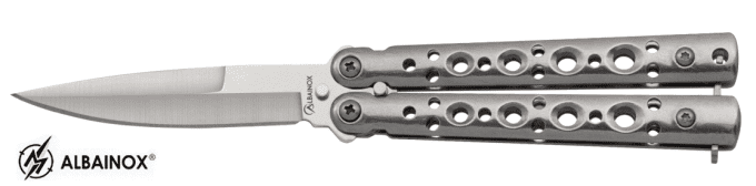 Couteau papillon  gris anthracite  lame de  7.30 cm