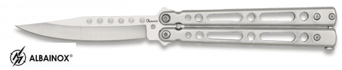 Couteau  papillon  tout acier  lame de  9.60 cm
