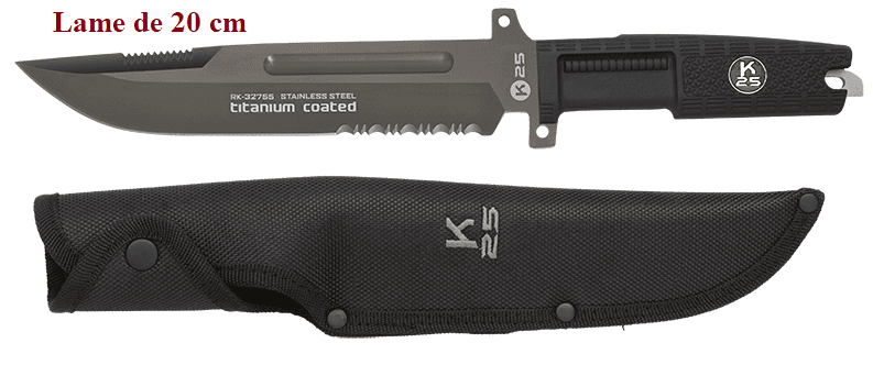 Couteau Tactique  K25 lame de 20.00