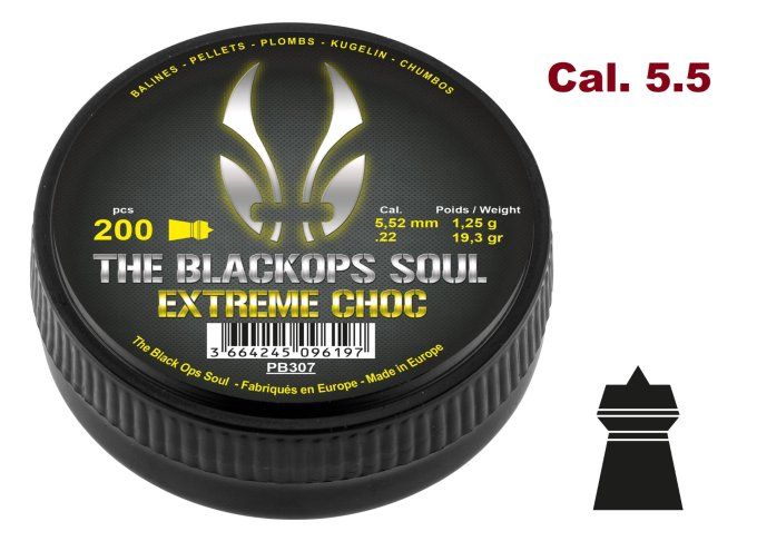 Plombs Black Ops SOUL  EXTREM CHOC   – Cal. 5.5 mm  X 200