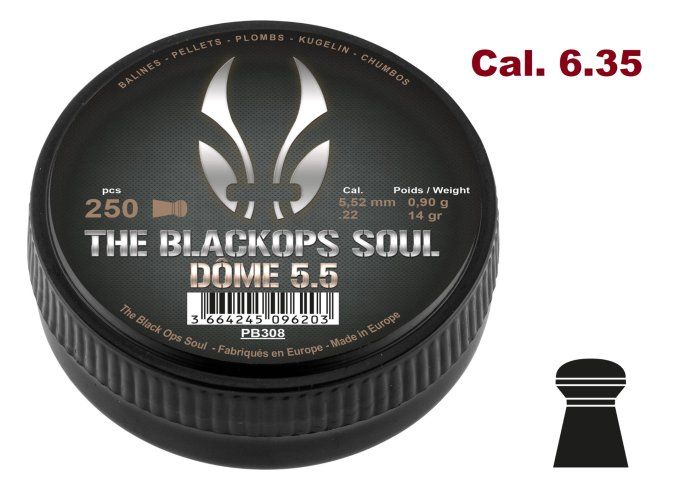 Plombs Black Ops SOUL  DOME   – Cal. 6.35 mm  X 250