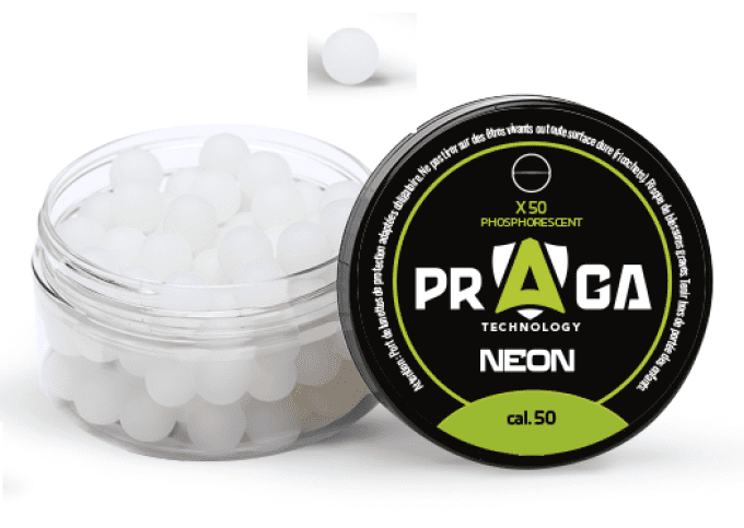 Boites de 50 Billes Silicone Phosphorescente Verte  Cal. 50