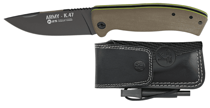 Couteau pliant army micarta K25  avec etui pour ceinture