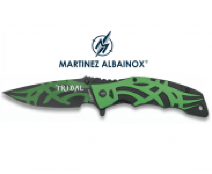 Couteau Pliant TRIBAL / Vert et Noir