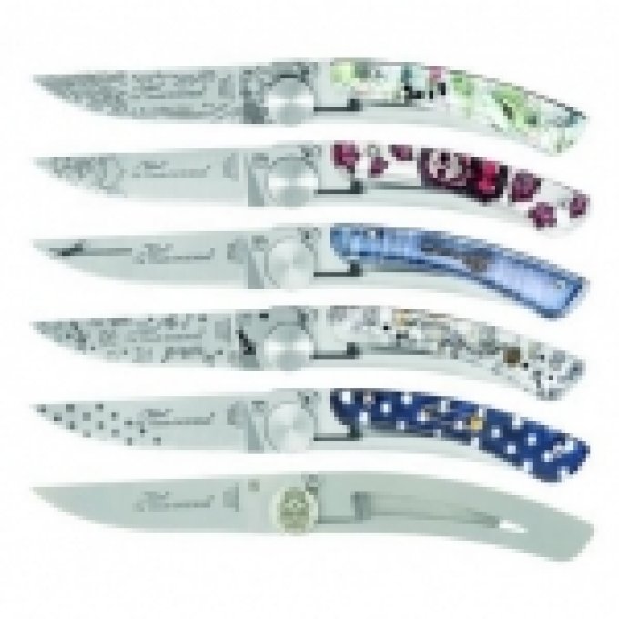 Couteaux Pliant Claude Dozorme lot de 5 sur présentoire